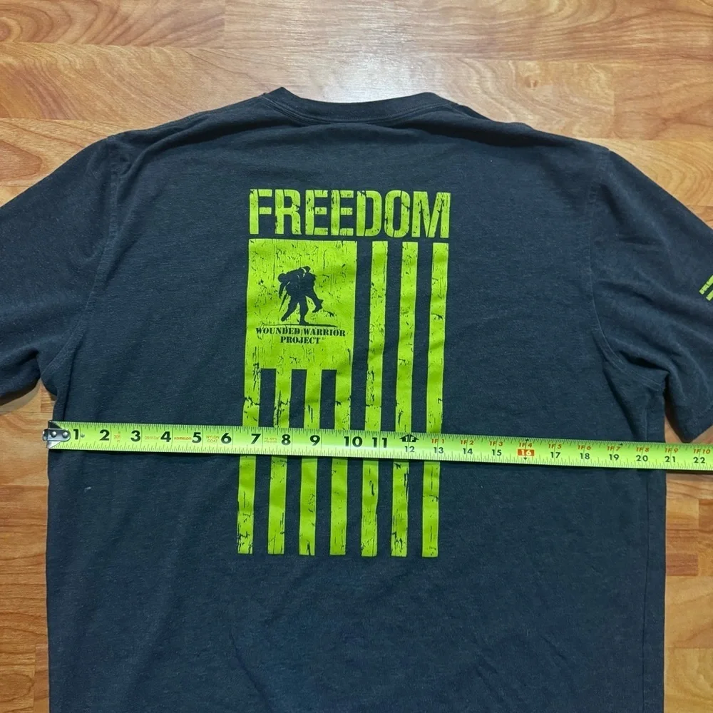 Under Armour Wounded Warrior Project T Shirt Gray UA Freedom USA Tee Men’s Sz L - Picture 10 of 13